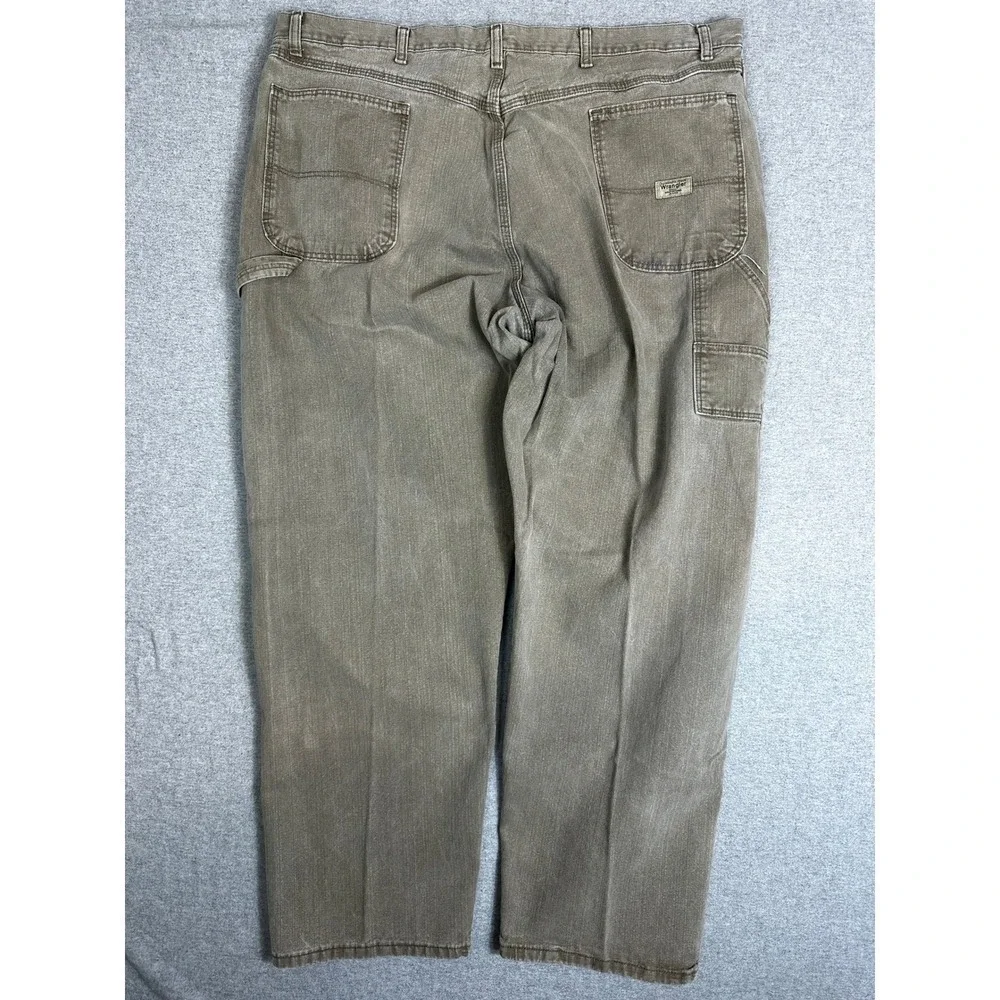 VTG Wrangler Carpenter Jeans Mens 42x32 Brown Baggy Y2K Utility Workwear Denim‎